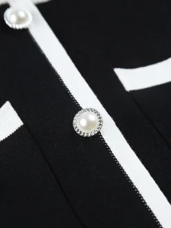 Multi Pocket Button Sleeveless Short Sweater Dress