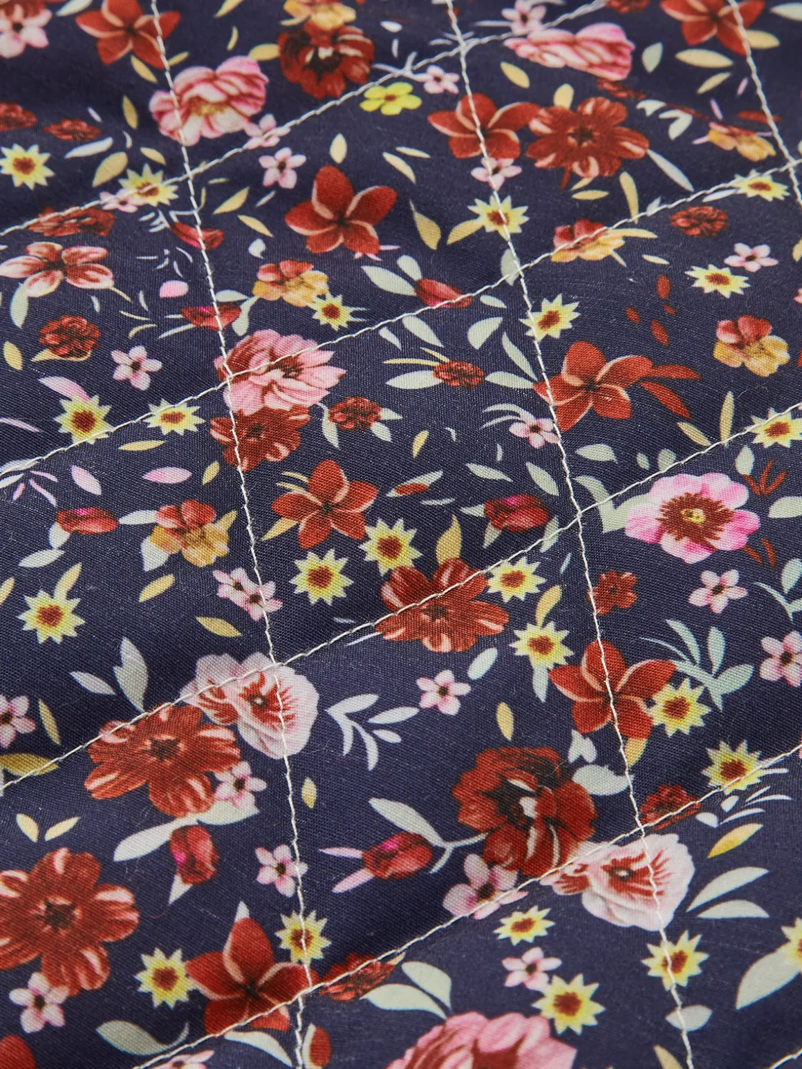 Multi-Color Printed Flap-Pockets Winter Coat