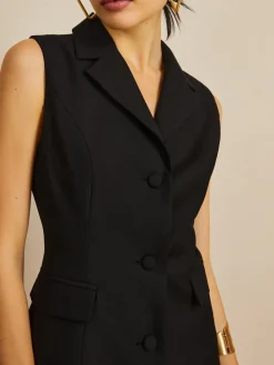 Muti-Button Collared Short Dress