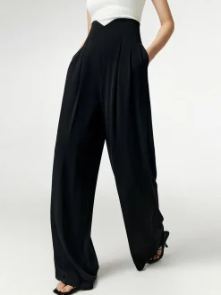 Notch Wide Leg Dress Pants
