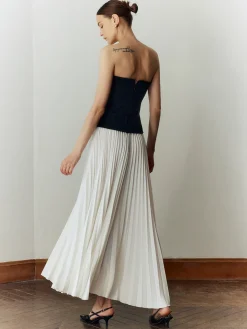 Off Shoulder Pleated Long Dress