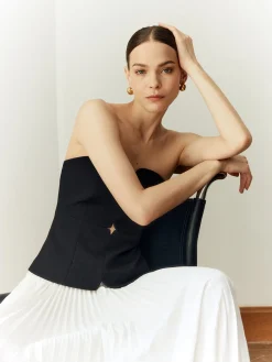 Off Shoulder Pleated Long Dress
