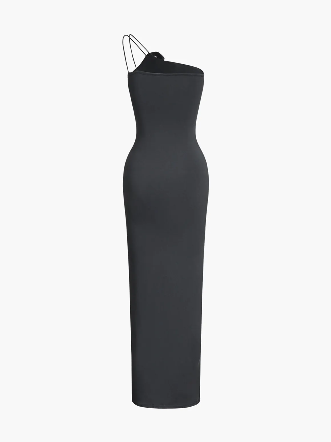 Off Shoulder Rose Decor Ruched Midi Dress