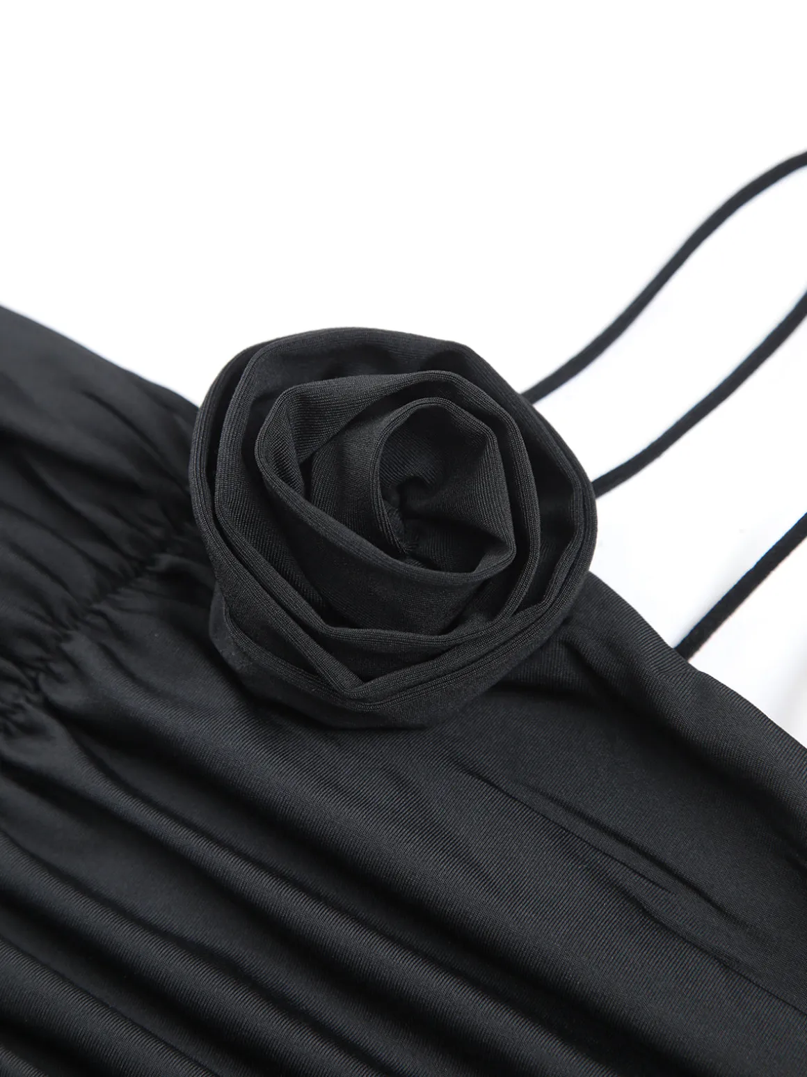 Off Shoulder Rose Decor Ruched Midi Dress