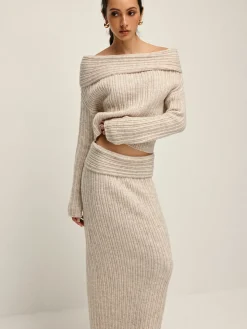 Off Shoulder Warm Sweater Co-ords