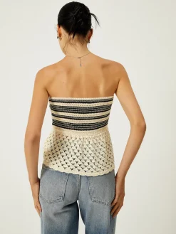 Off-Shoulder Crochet Knit Top