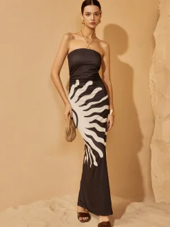 Off-Shoulder Print Dress