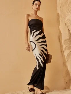 Off-Shoulder Print Dress