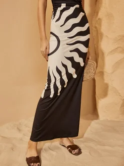 Off-Shoulder Print Dress