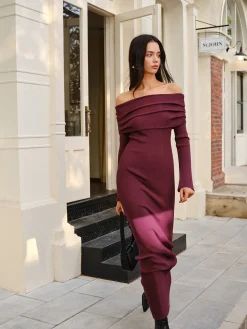 Off-Shoulder Sweater Skinny Dress