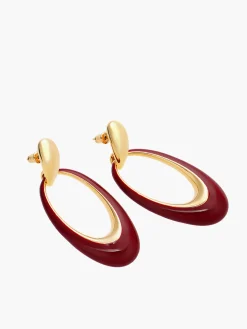 Oil Drop Oval Hoop Earrings