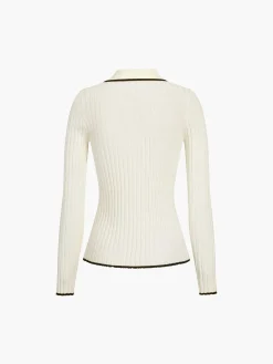 Old Money Aesthetics Polo Knit Top