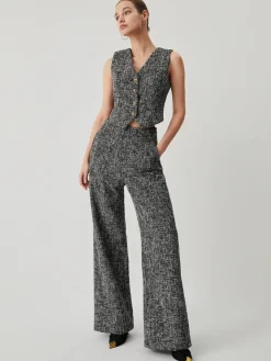 Old Money Tweed Straight Leg Pocket Pants