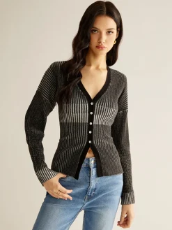Ombre Button Slim Cardigan