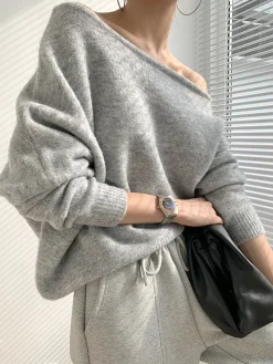 One Shoulder Asymmetric Sweater