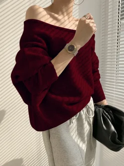 One Shoulder Asymmetric Sweater