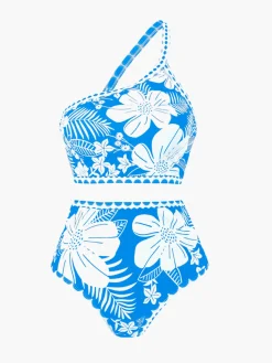 One Shoulder Floral Bikini Set