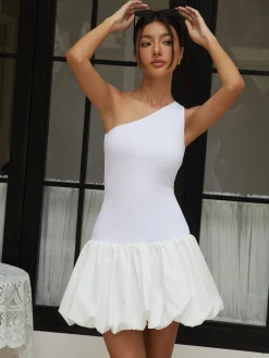 One Shoulder Off Bodycon Short Dress
