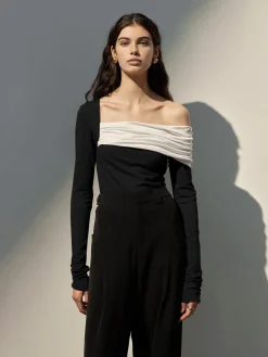 One-Shoulder Ruched Slim Top