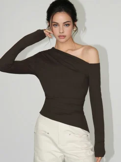 One-Shoulder Skinny Jersey Top