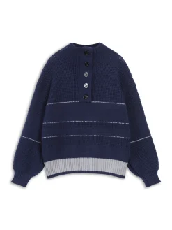 Open Collar Button Up Sweater