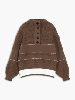 Open Collar Button Up Sweater