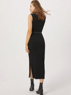 Opening Night Slit Mock Neck Long Dress