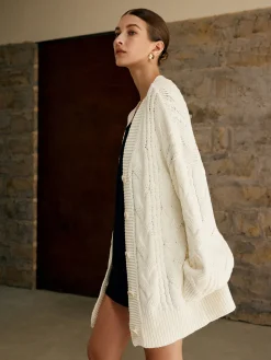 Oversize Cable Knit Outwear