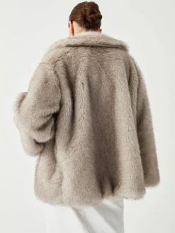 Oversized Collared Faux Fur Coat