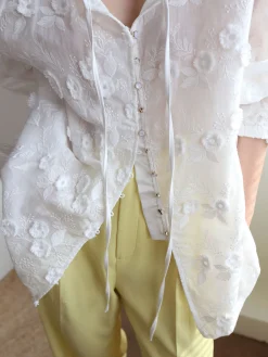 Oversized Embroidered Floral Shirt
