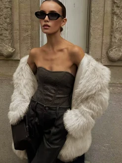 Oversized Fuzzy Women Faux Fur Coat