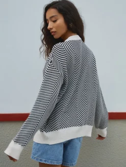 Oversized Herringbone Cardigan