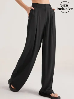 Oversized High Waisted Pleat Front Trousers