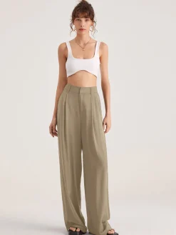 Oversized High Waisted Pleat Front Trousers