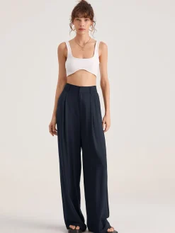 Oversized High Waisted Pleat Front Trousers