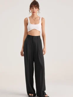 Oversized High Waisted Pleat Front Trousers