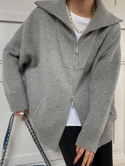 Oversized Open Collar Cardigan