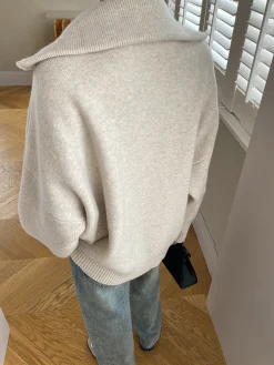 Oversized Open Collar Cardigan