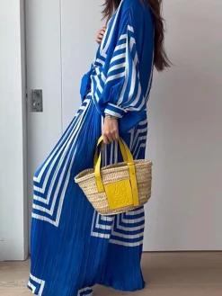 Oversized Print Vacation Pants Set