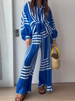 Oversized Print Vacation Pants Set
