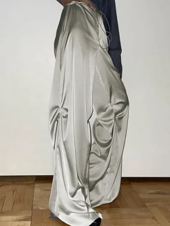 Oversized Satin Wide Leg Pants