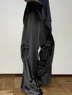 Oversized Satin Wide Leg Pants