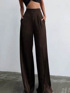 Oversized Satin Wide Leg Dress Pants