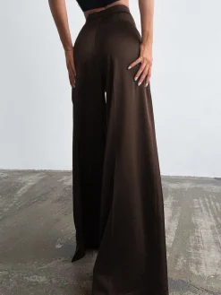 Oversized Satin Wide Leg Dress Pants