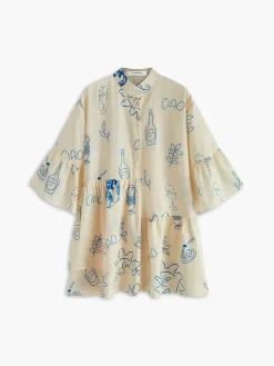 Oversized Sun Print Short Dress