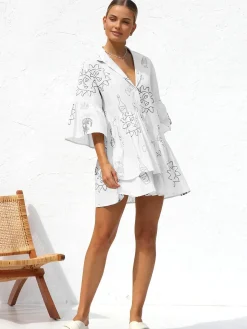 Oversized Sun Print Short Dress