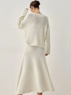 Oversized Sweater Two Piece Skirt Set