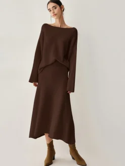Oversized Sweater Two Piece Skirt Set