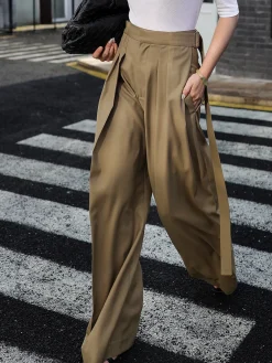 Oversized Tied Wide Leg Dress Pants