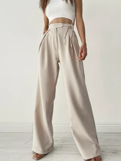 Palazzo Tied Wide Leg Dress Pants